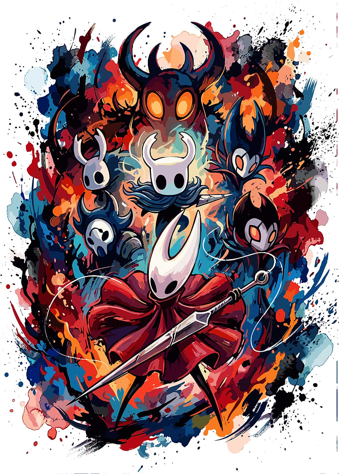 Hollow Knight and Hornet Watercolor Art