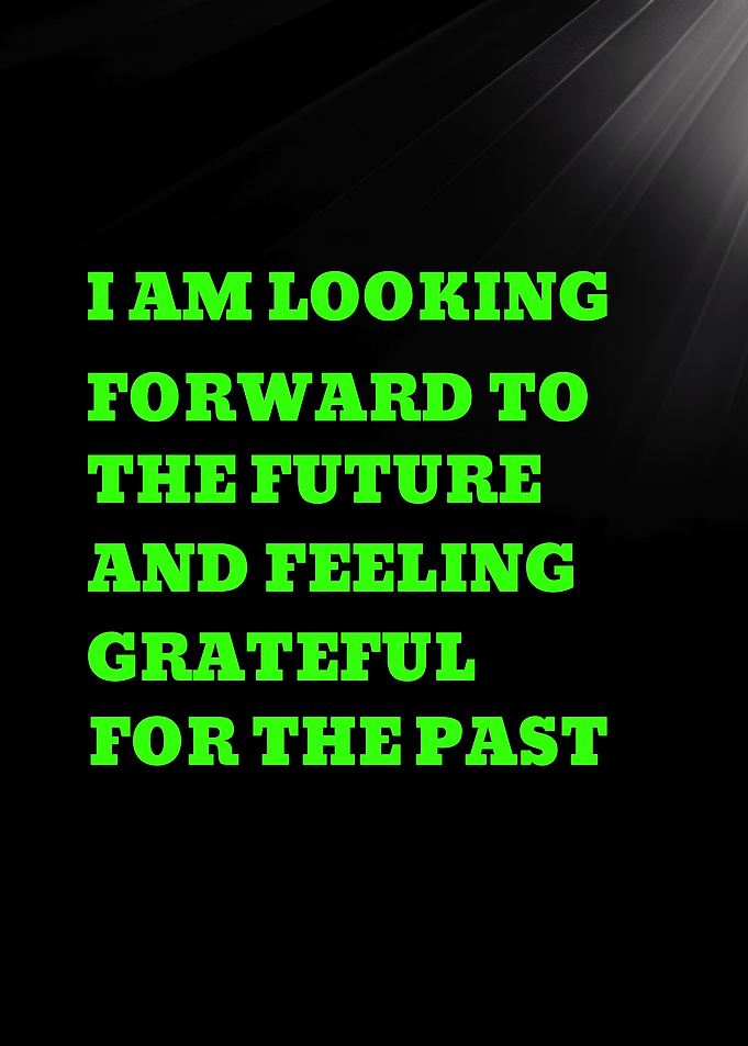 I AM LOOKING FORWARD TO THE FUTURE - Inspirational Quote Text Art