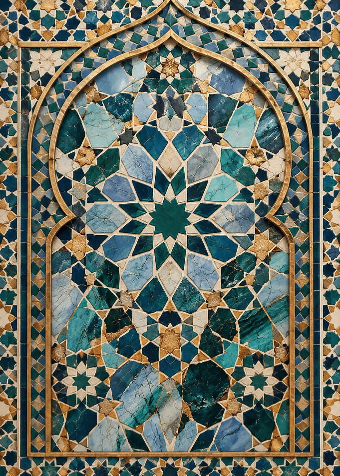 Moroccan Zellige – Blue Geometric Mosaic