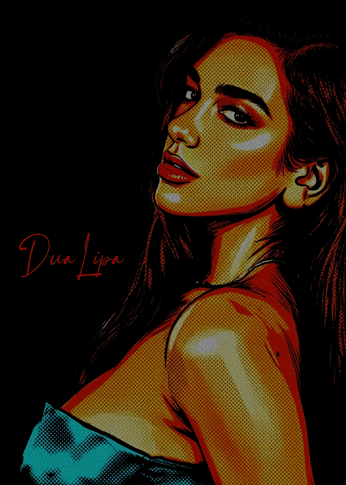 Dua Lipa Pop Art Portrait