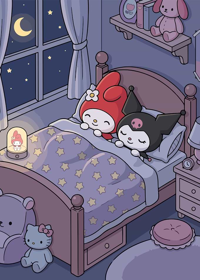 My Melody and Kuromi Bedtime Scene
