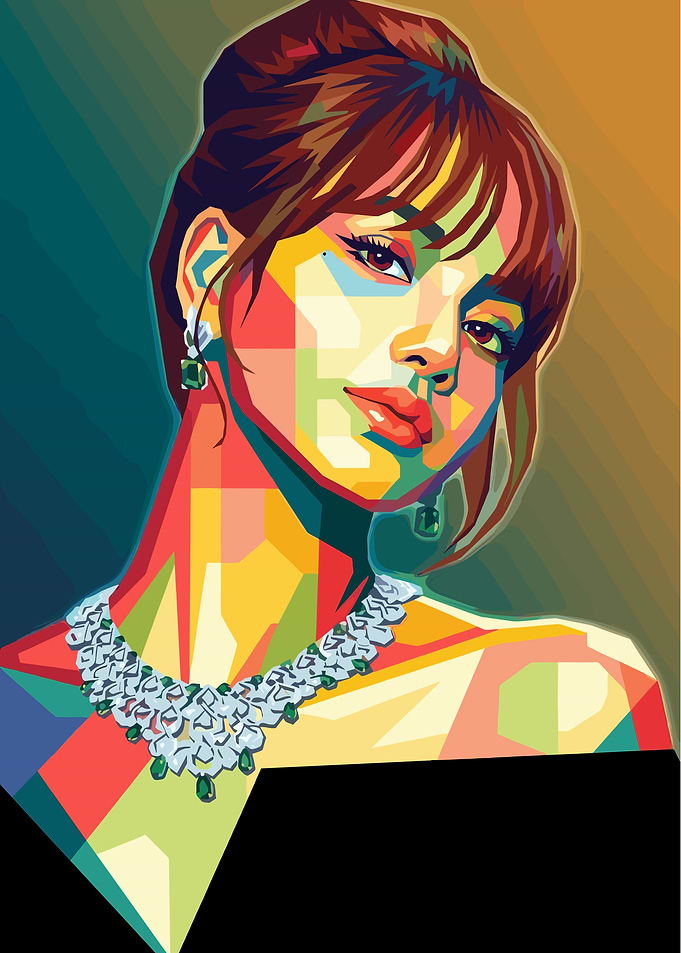 Lisa Black Pink WPAP Portrait