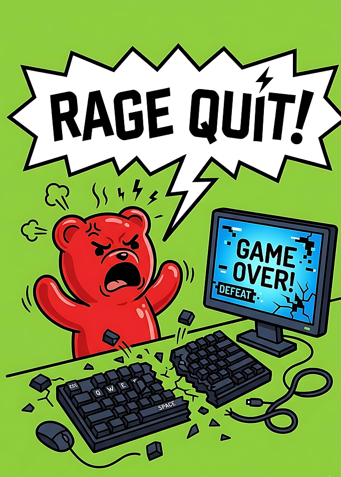Rage Quit Gummy Bear Gamer