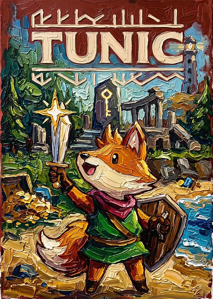 Tunic Video Game Oil Painting