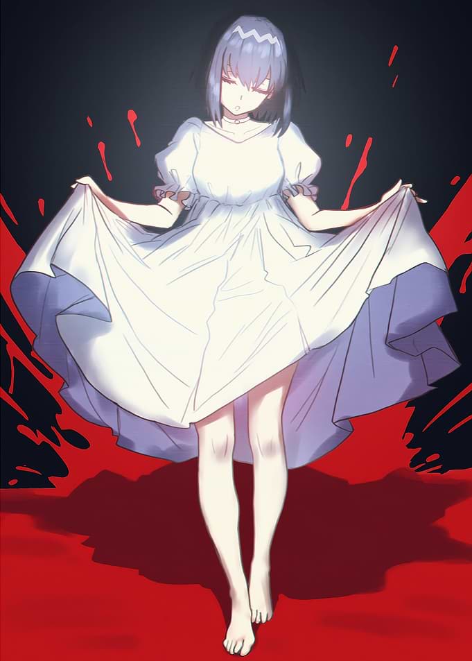 Anime Girl in White Dress