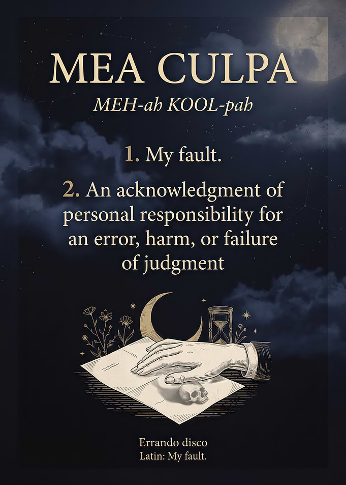 Mea Culpa Definition Poster