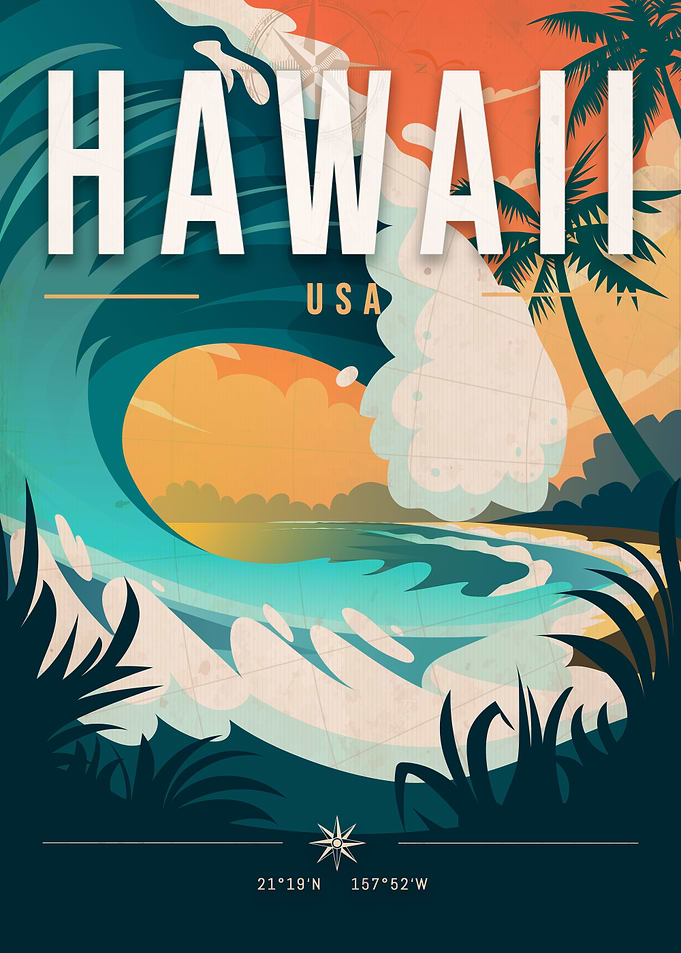 Vintage Hawaii Travel Poster