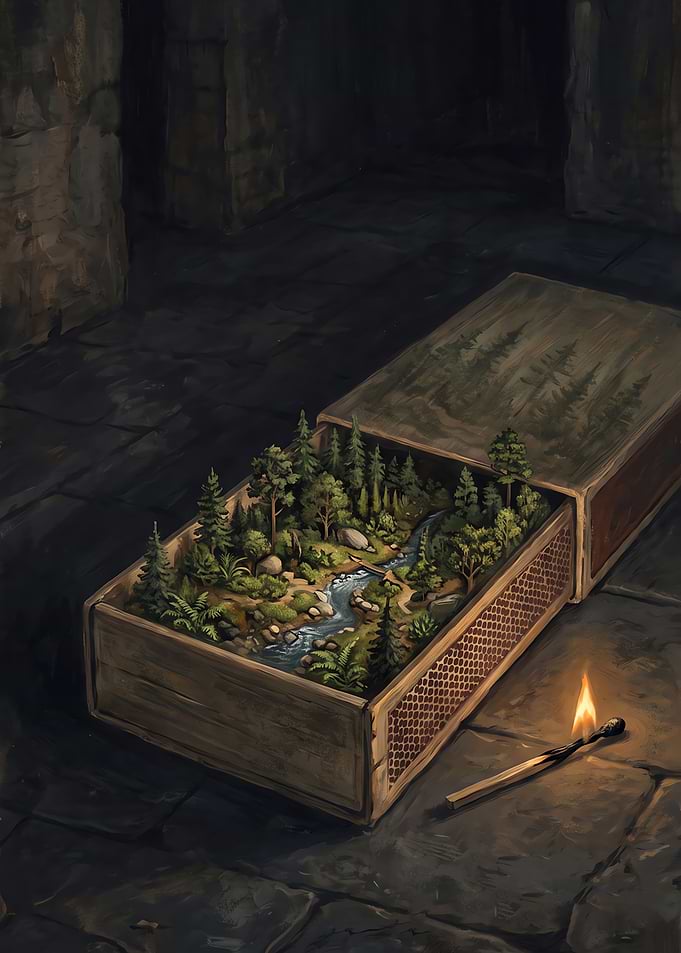 Miniature Forest Inside a Matchbox