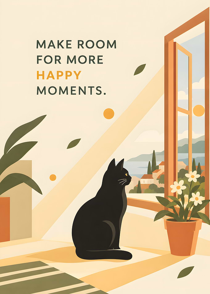 Black Cat Looking Out Window