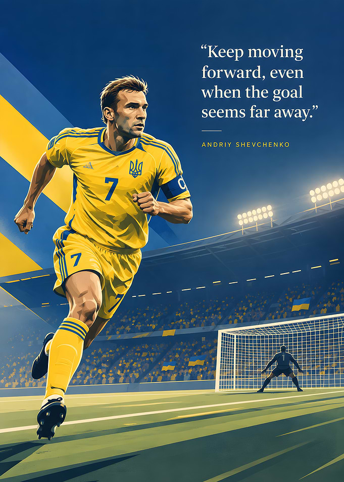 Andriy Shevchenko Inspirational Soccer Poster