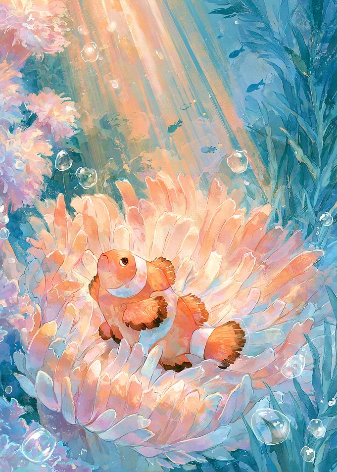 Clownfish Resting in Sea Anemone