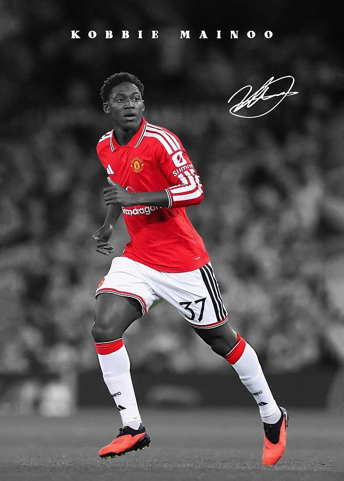 Kobbie Mainoo in action Poster