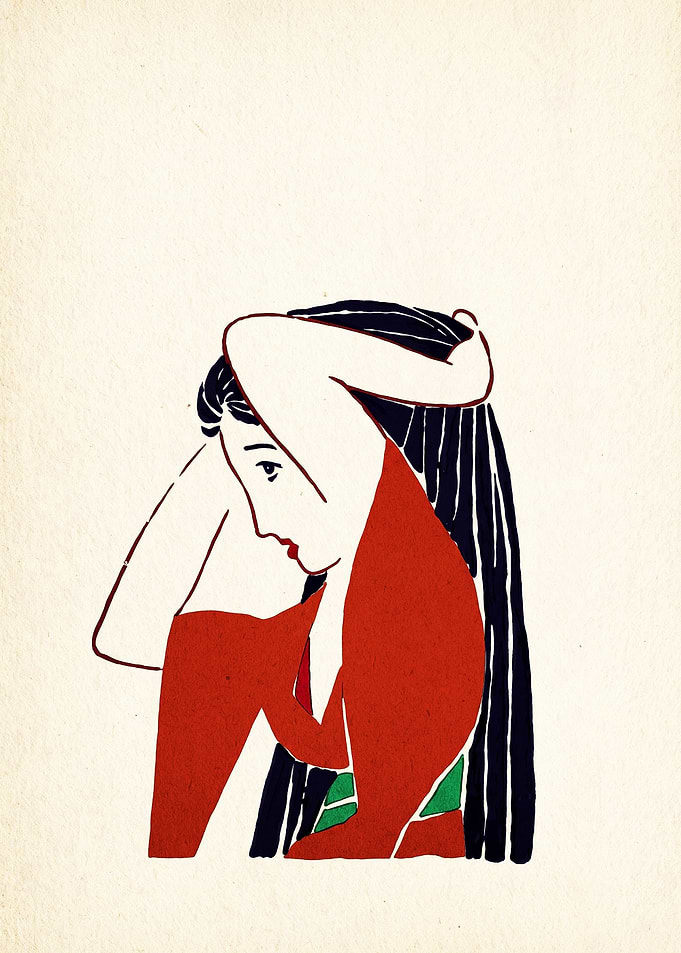 Minimalist Line Art Woman Illustration