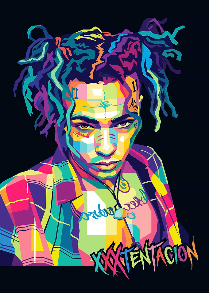 XXXTentacion Colorful Pop Art Portrait