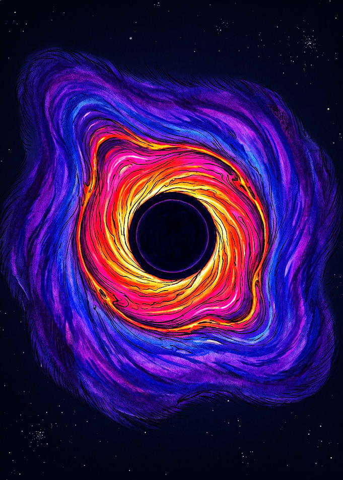 Vibrant Colorful Black Hole Illustration