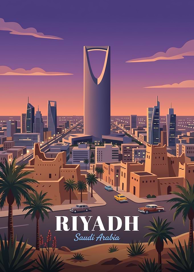 Riyadh Saudi Arabia Travel Poster