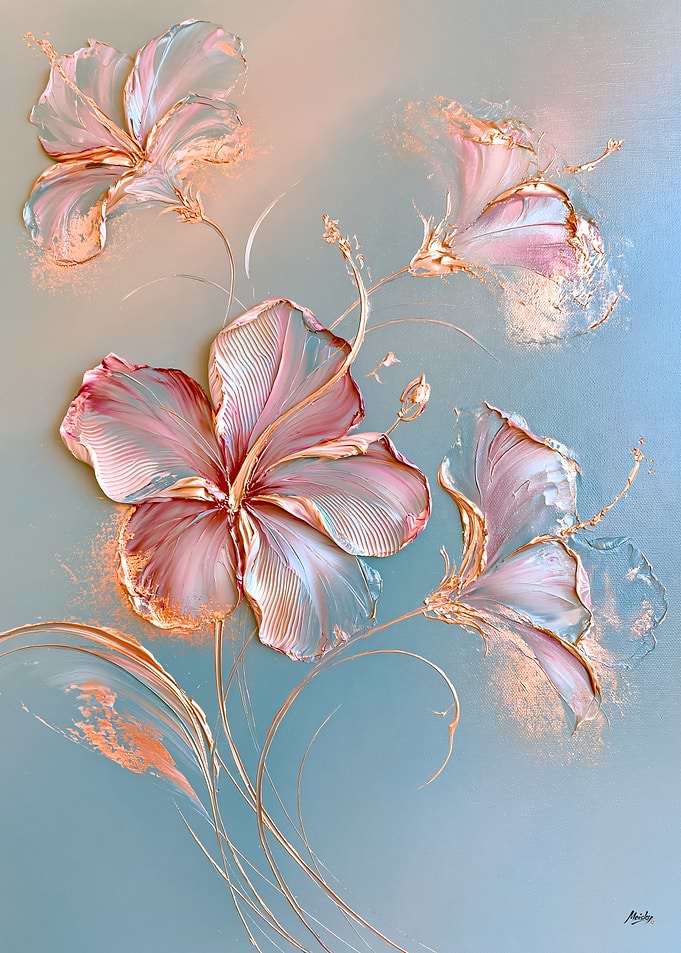 Hibiscus Neo-Rinpa Gilded Floral Art