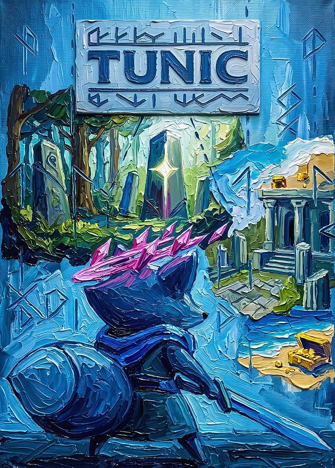 Tunic Video Game Oil Painting