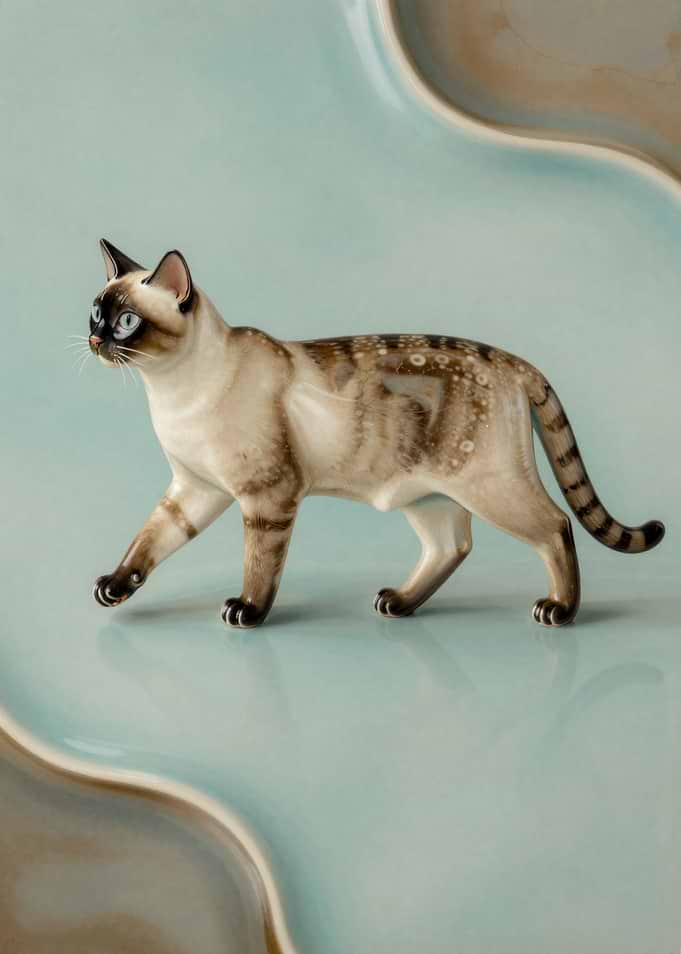 Ceramic Siamese Cat Figurine