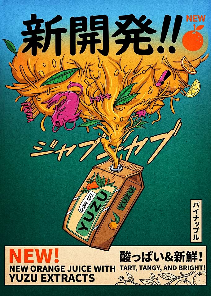 Yuzu Orange Juice Promotional Poster