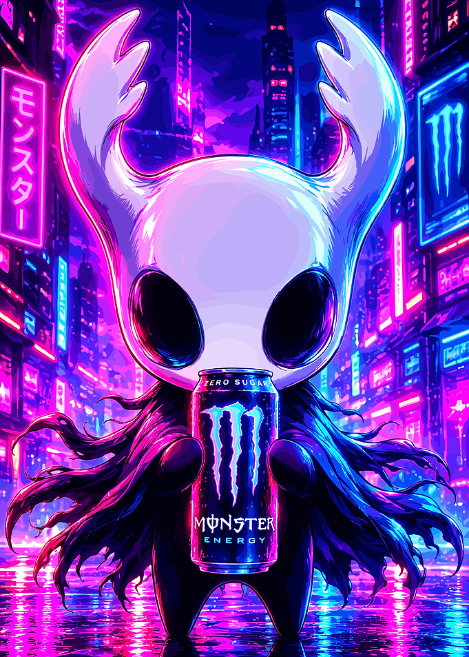 Hollow Knight Cyberpunk Monster Energy Drink