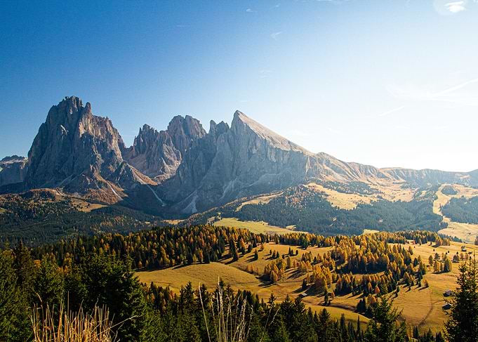 Dolomites Mountain Landscape in Autumn