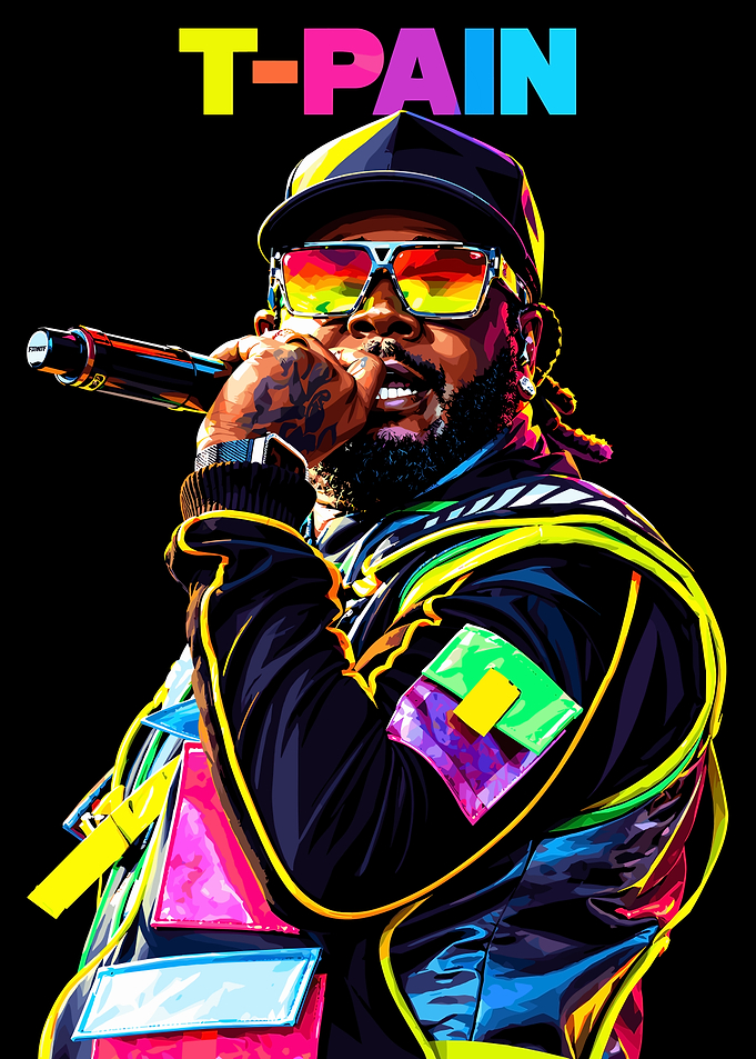 T-Pain Vibrant Pop Art Portrait