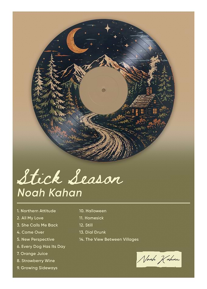 Noah Kahan Stick Season Vinyl Poster