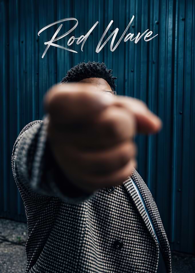 Rod Wave Portrait with Pointing Gesture