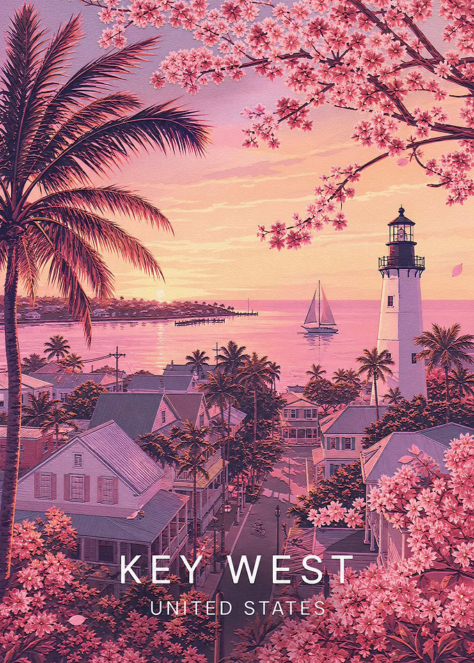 Key West Sunset Travel Poster