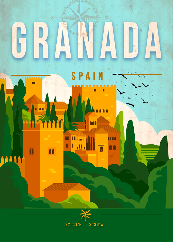 Granada Spain Travel Poster