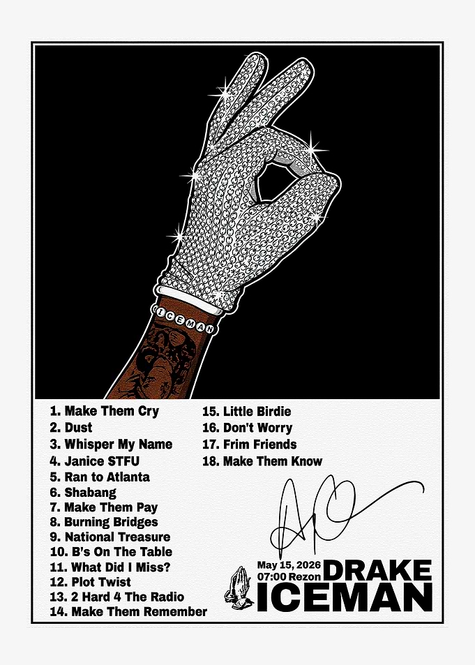 Drake Iceman Album Tracklist Poster