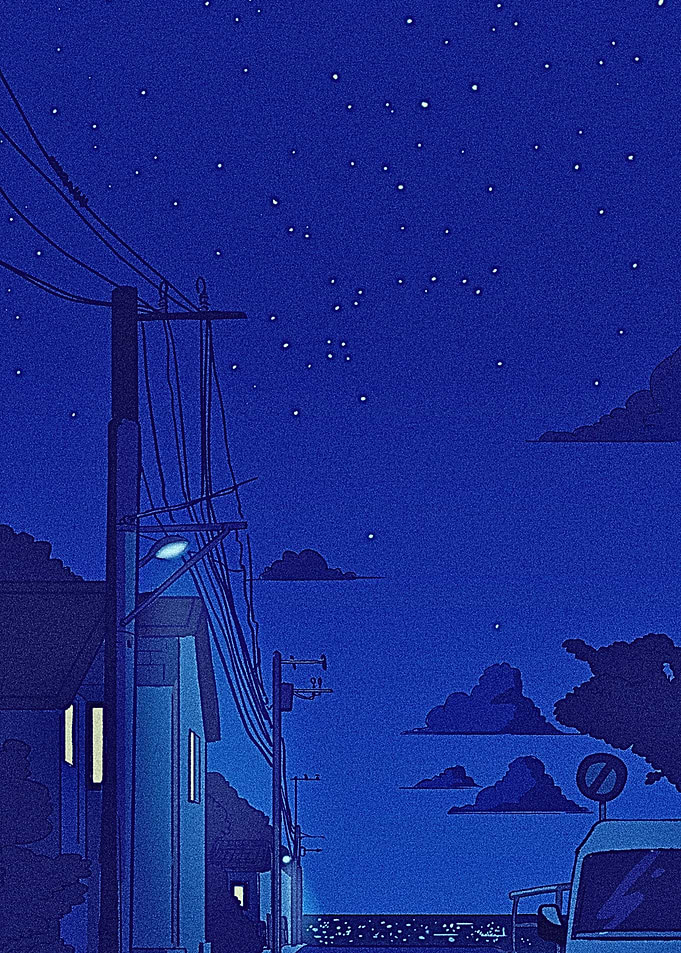 Anime Style Night Street Scene