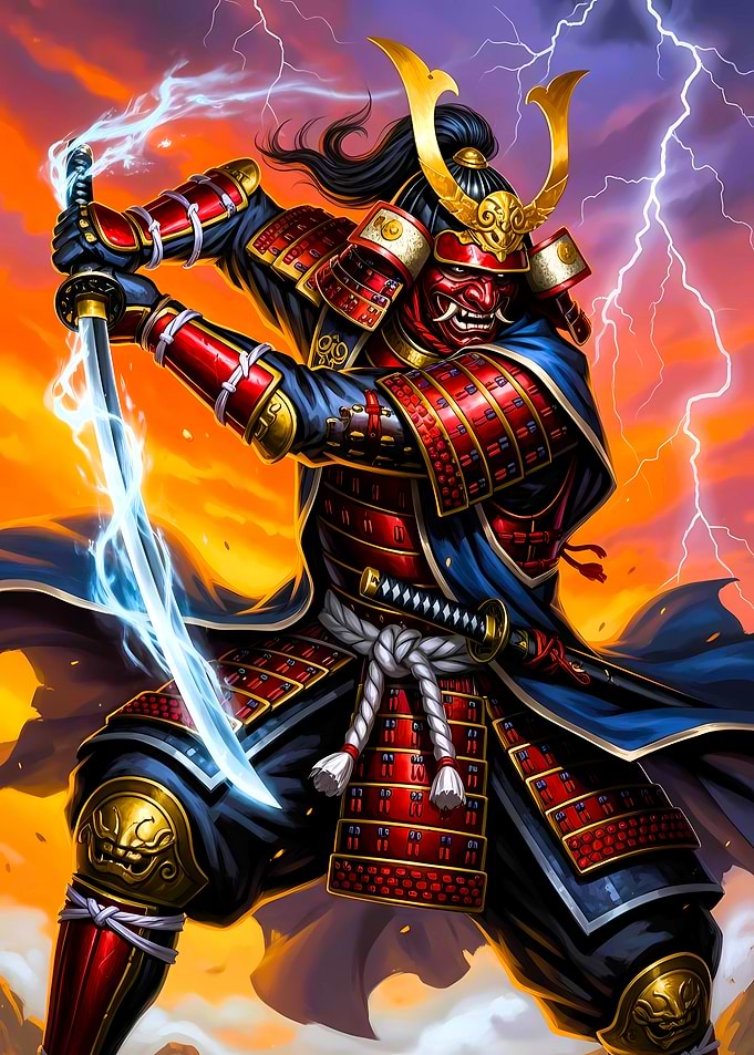 Samurai Warrior with Lightning Katana