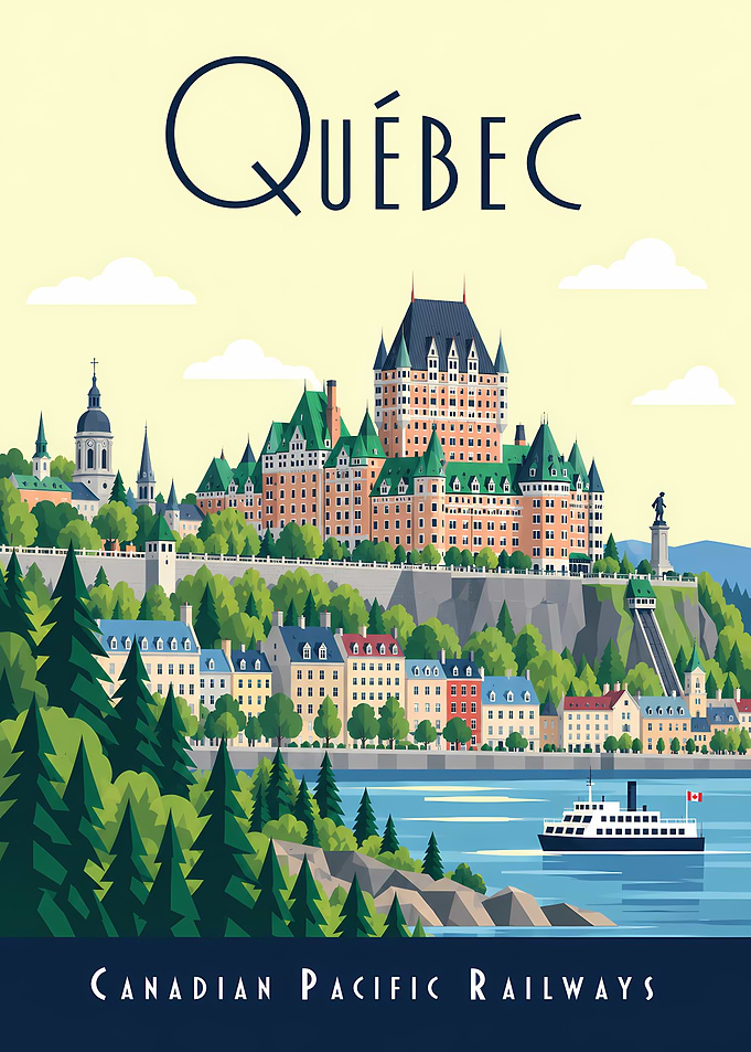 Vintage Quebec Travel Poster