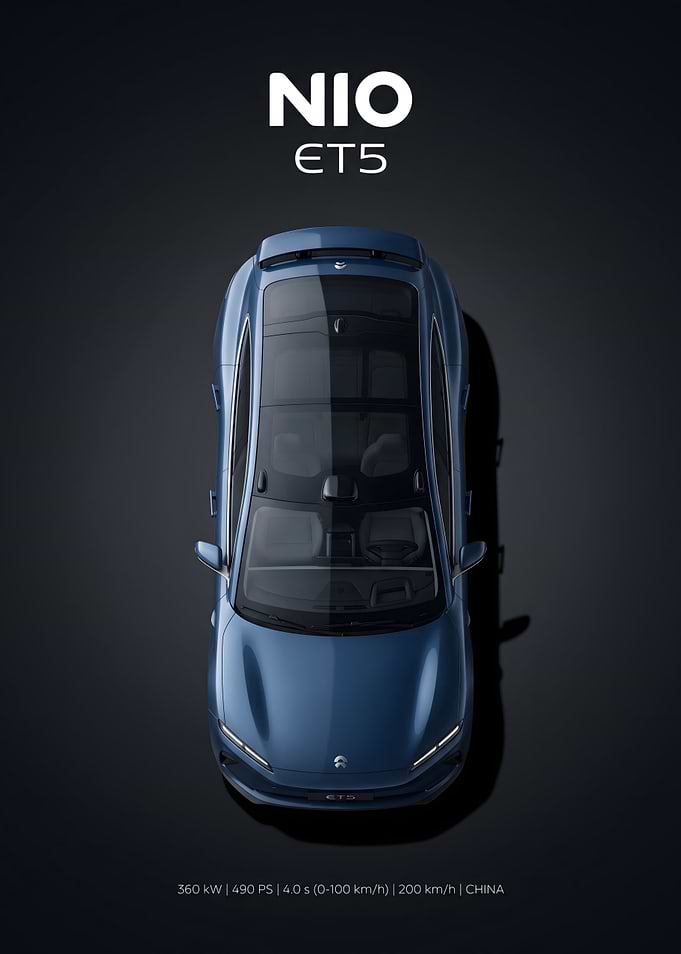 NIO ET5 Electric Sedan Top View