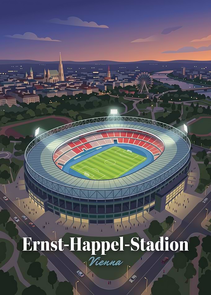 Ernst-Happel-Stadion Vienna Travel Poster