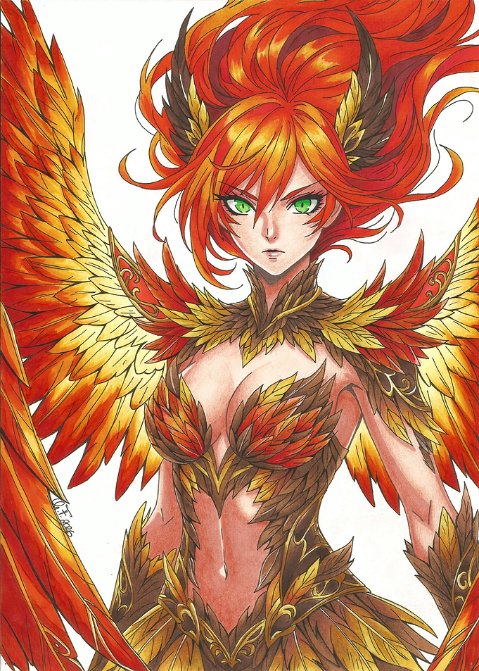 Phoenix Warrior Anime Illustration