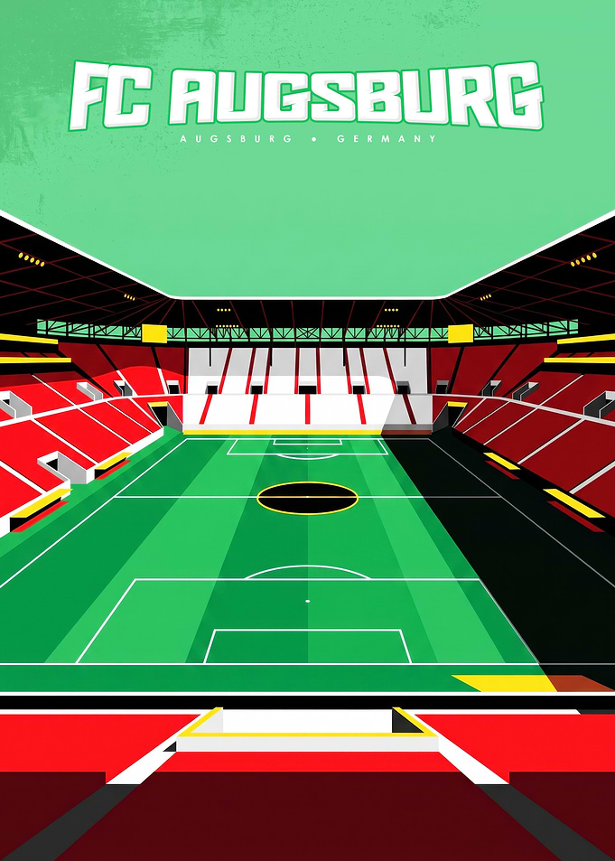 FC Augsburg Stadium Minimalist Poster