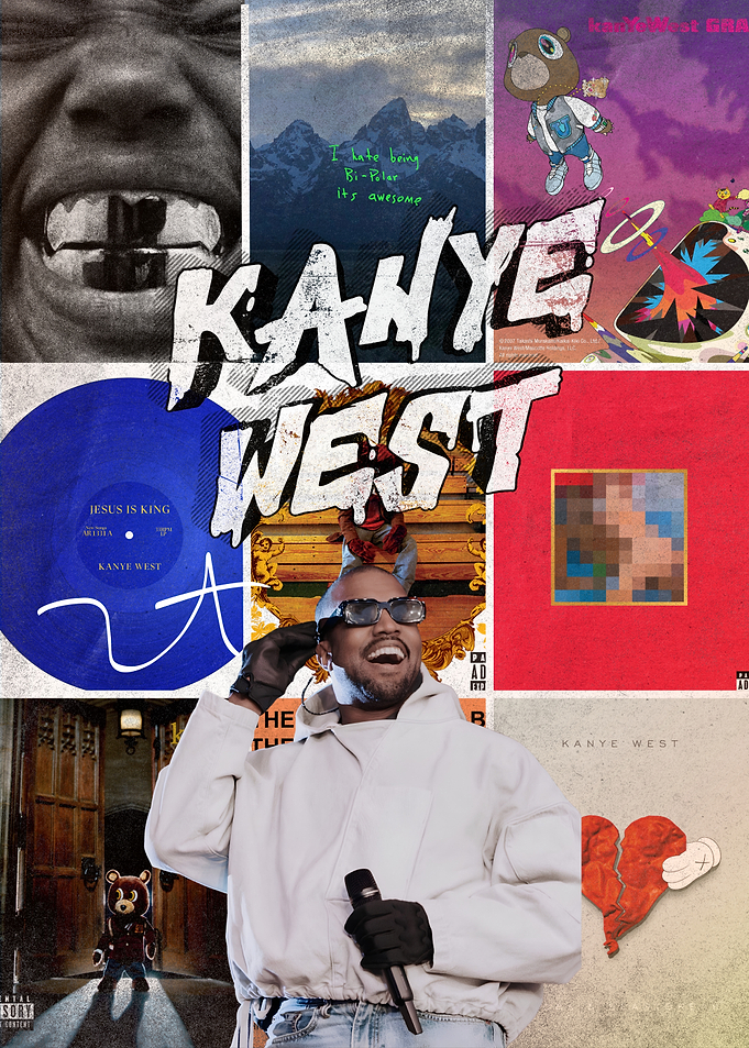 Kanye West Album Collage Poster