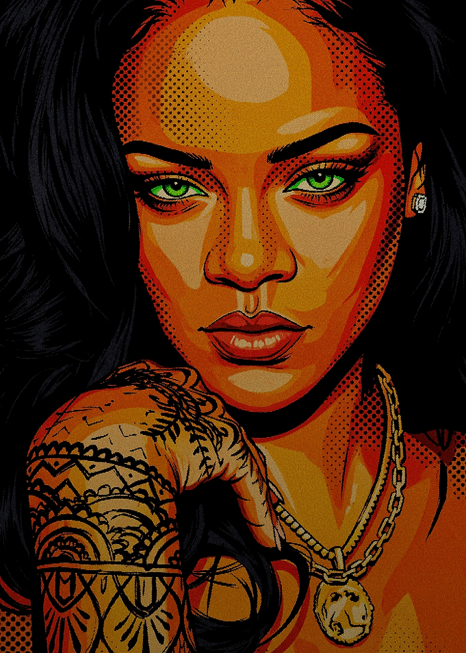 Pop Art Portrait of Rihanna