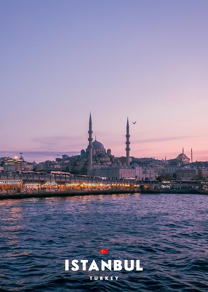 Istanbul Sunset Skyline View
