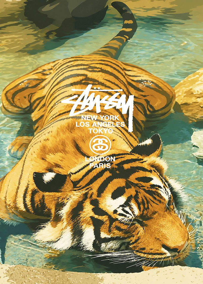 Stüssy Tiger Graphic Poster