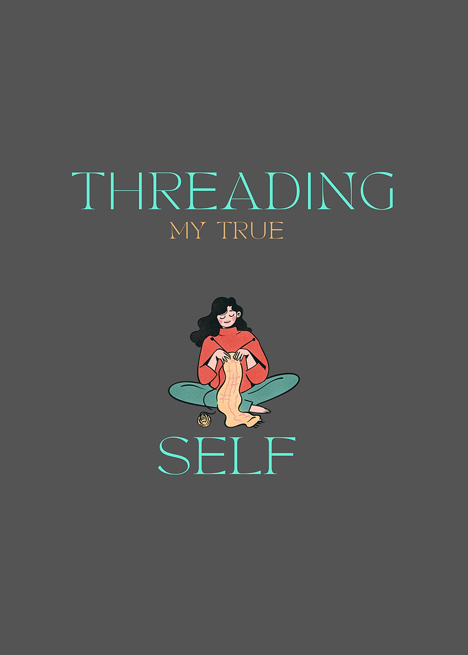 Threading My True Self Knitting Illustration