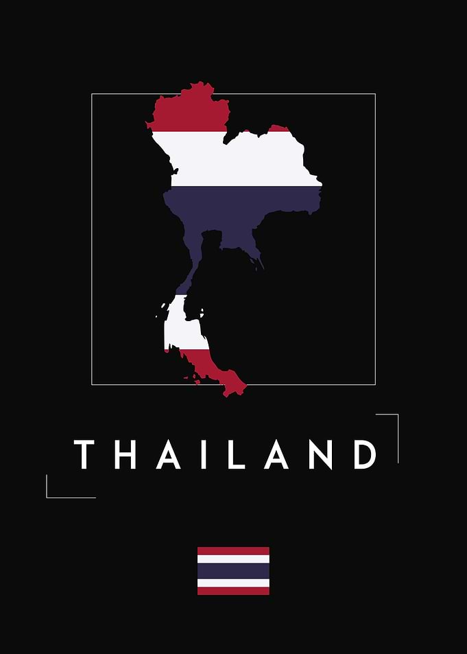 Thailand Map Flag