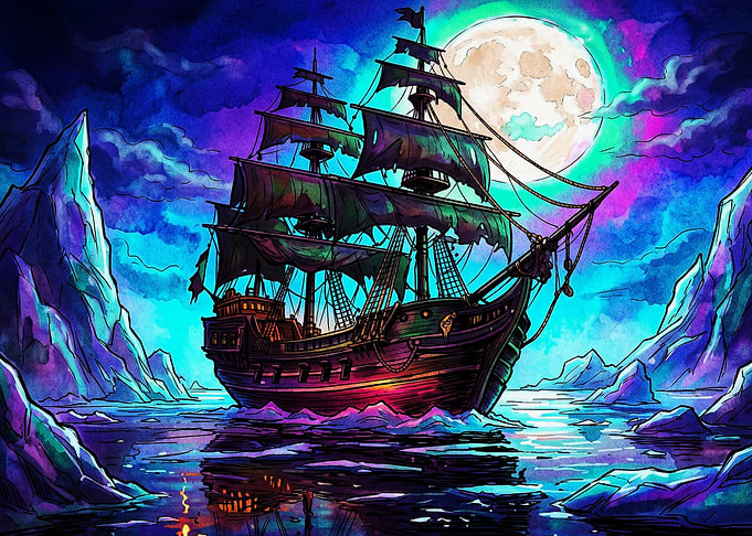 Ghost Ship in Arctic Waters