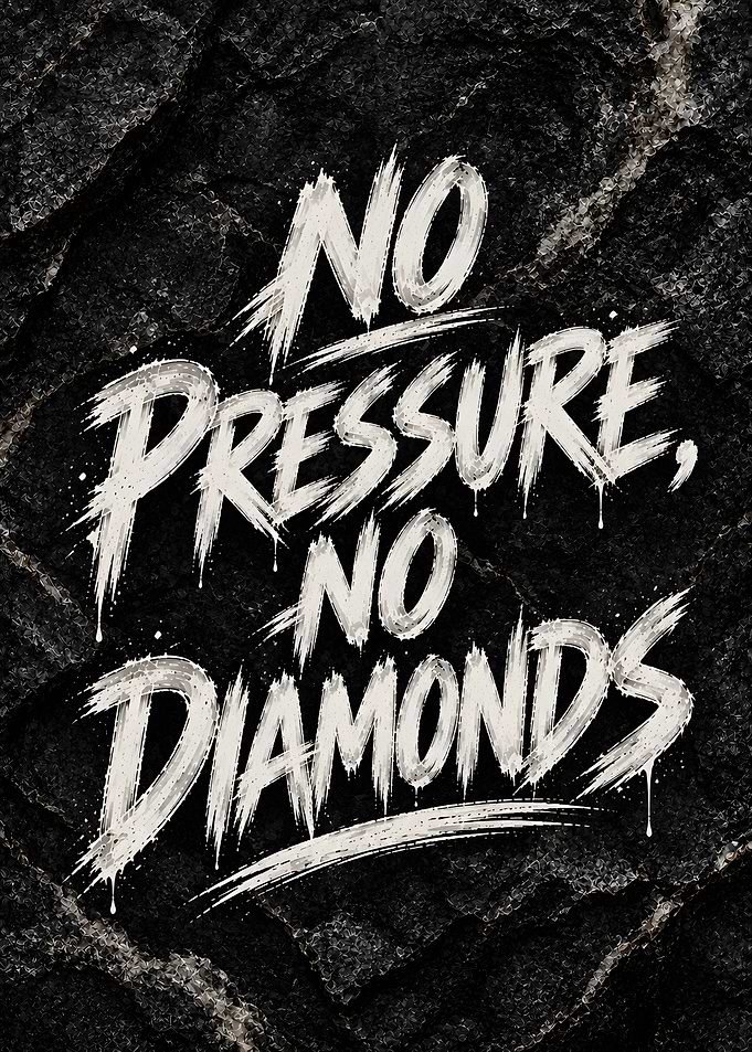 No Pressure No Diamonds Quote Art