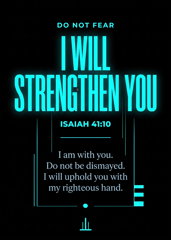 Isaiah 41:10 Inspirational Neon Quote