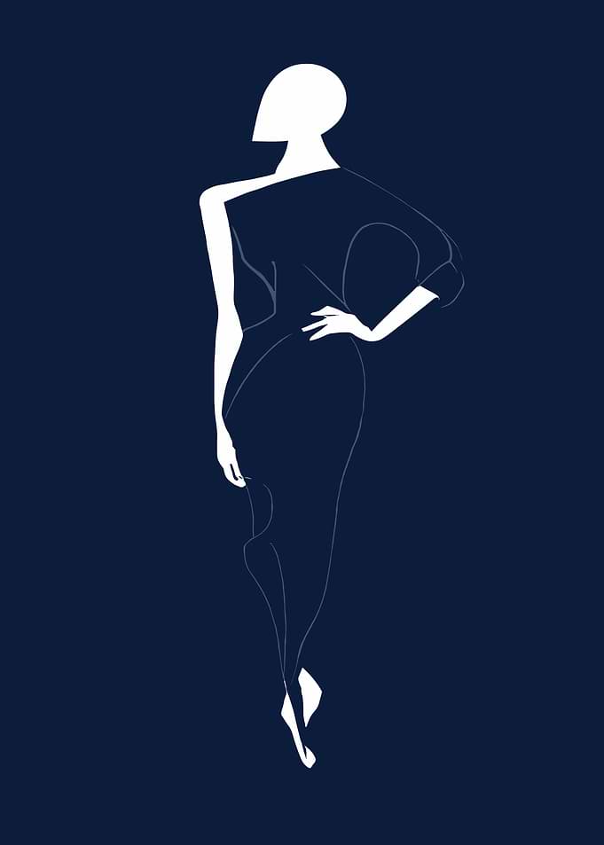 Minimalist Fashion Illustration of a Woman