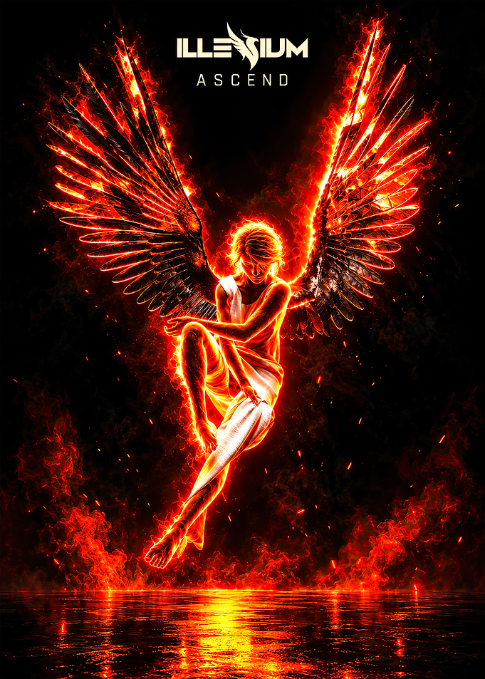 Illenium Ascend Flaming Angel Poster